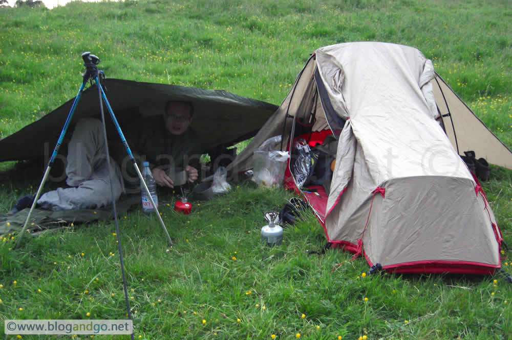 Eating and sleeping outdoors